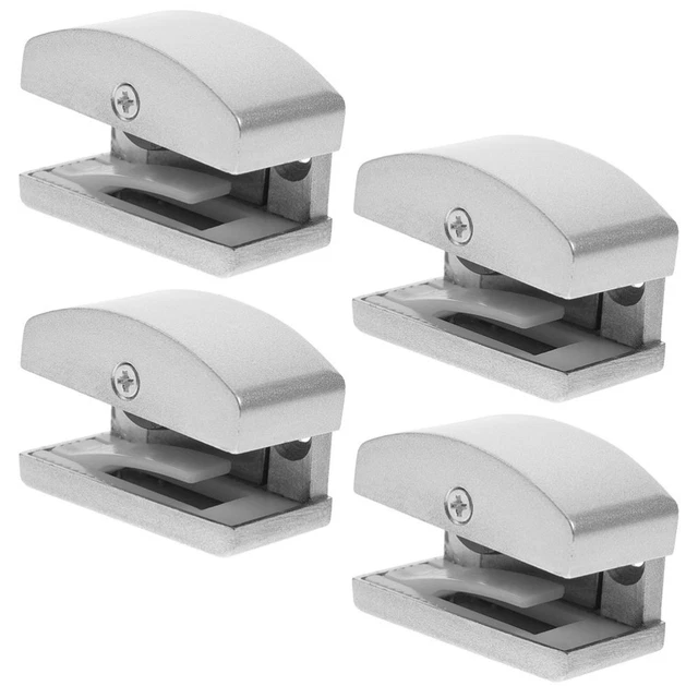 4 piezas guía inferior de la puerta corredera tope giratorio de la puerta base ajustable vidrio