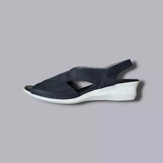 The Flexx Charlee Black Leather Matt Low Wedge Comfort Sandal Size 9.5 41 EU 2