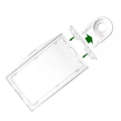 Heavy Duty Clear Locking Id Badge Holder Horizontal and Vertical Dual Use Hard P