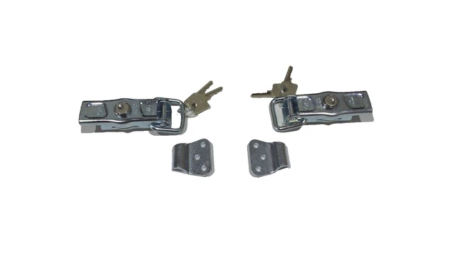 NTG Lot De 4 Fermetures Excentriques 210mm Avec Plaque - Galvanisées Pour Remorques Et Ridelles