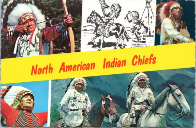 postcard - North American Indian Chiefs - multiview