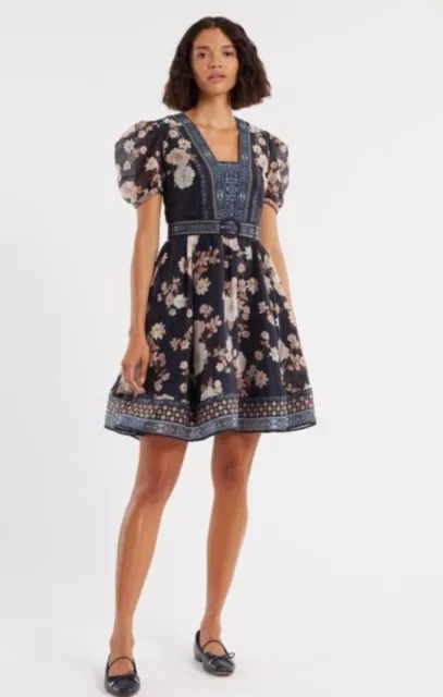 Brand NEW Review La Boheme Mini Dress Puff Sleeve BOHO Free Express postage