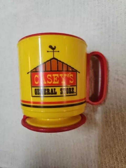 Vintage Casey's Whirley Industries Coffee Travel Mug Plastic Lid, Base, Cup USA