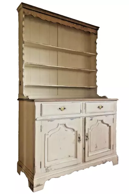 Period Farmhouse Country Shabby Chic Distressed Cream Welsh Oak Tall Dresser