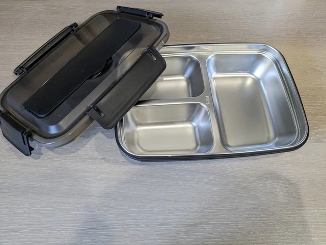 Scatola pranzo Bento in acciaio inox nera