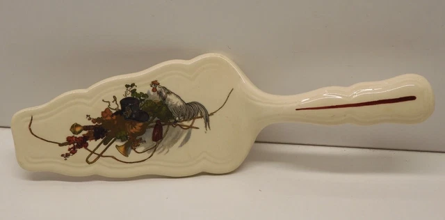 - JOLIE ANCIENNE PELLE A TARTE FAÏENCE SARREGUEMINES OBERNAI déco d'un COQ  D