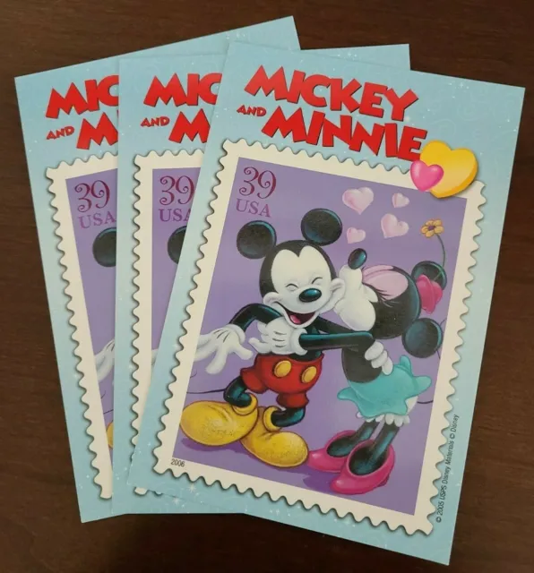 3 Disney Postcards Commemorating The Mickey And Minnie Mouse 39 Cent