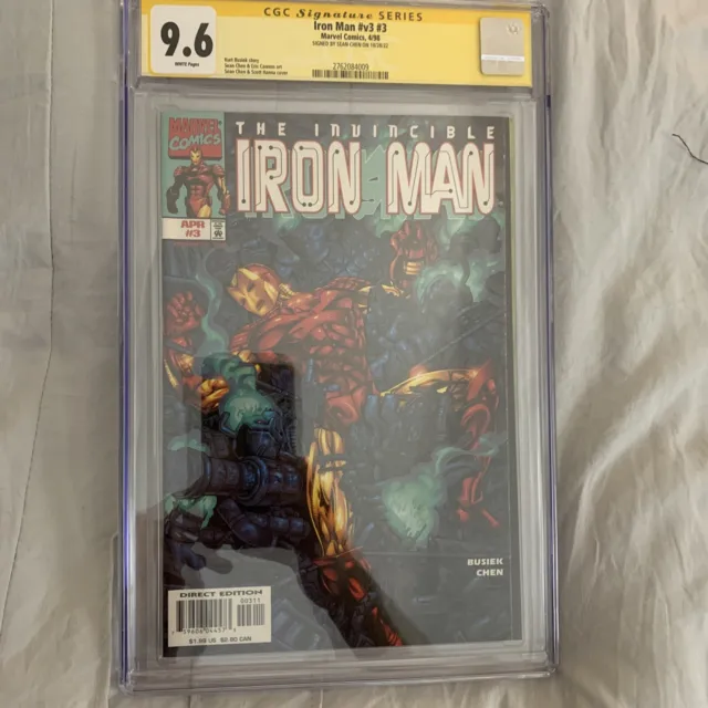 Invincible Iron Man #3 Signed by Sean Chen Marvel Comics 1998 #v3 cgc 9.6