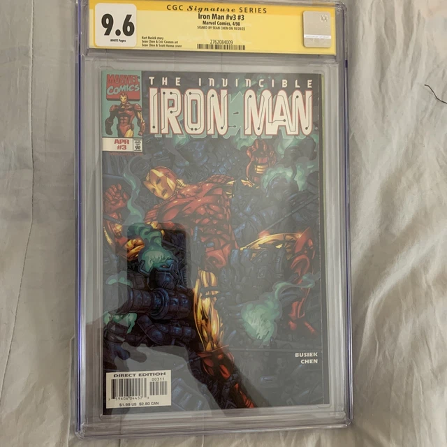 Invincible Iron Man #3 Signed by Sean Chen Marvel Comics 1998 #v3 cgc 9.6