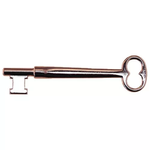 NEW Solid Brass Nickel Plated Skeleton Key w/Double Notched Bit -for House Doors