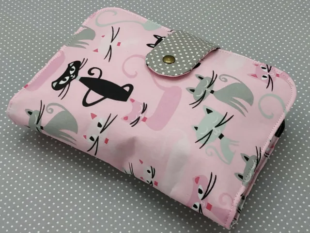 Handmade Baby Diaper Nappy Wallet Bag Pouch Wipes Holder Organizer Rose Cats 6