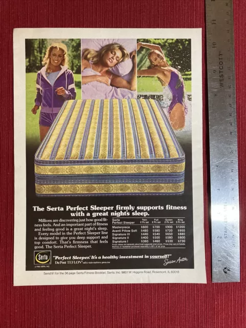 Singer Susan Anton for Serta Sleeper Mattress 1982 Print Ad - Great To Frame!