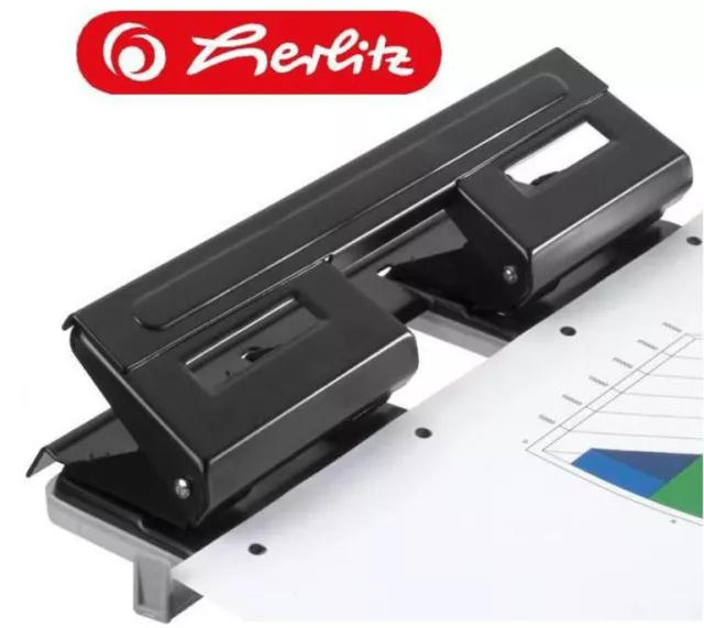 HERLITZ Vierfachlocher, Doppellocher, Locher mit verstellbarer Anschlagschiene