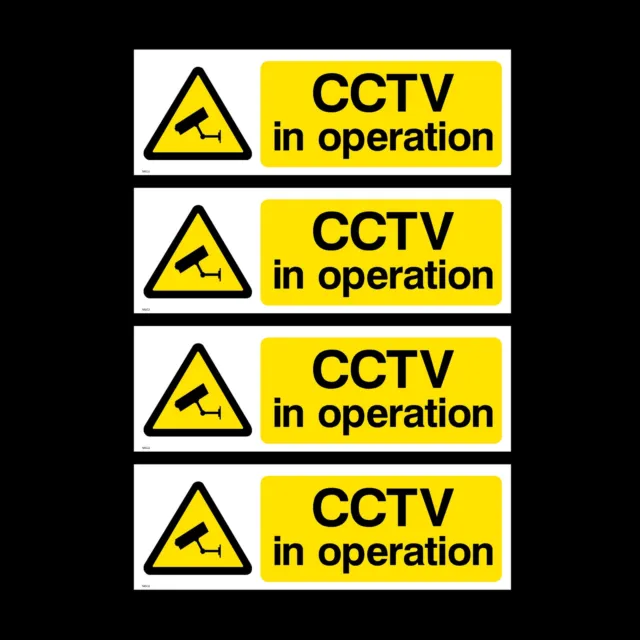 CCTV Sign, Sticker, Metal, Plastic - Pack of 4 Security, Camera, Warning (MISC2)