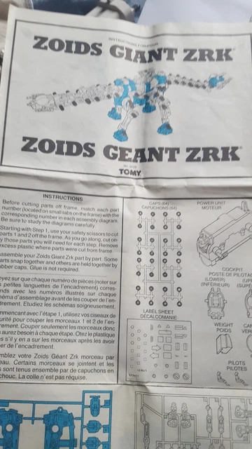 Zoids TARANTULON TOMY 1986 - Vintage, 100% Complet, Avec Notice D'origine, Fabriqué à Singapour