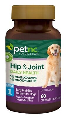 PetNC Natural Care Hip and Joint Health Moderate Chewables for Dogs, 60 Count