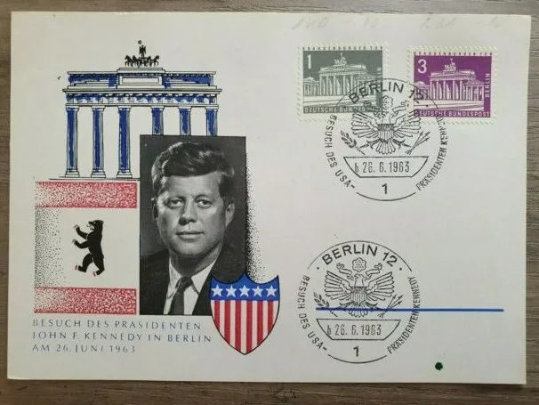 Postkarte, ETB,  Kennedy, Freimarke Berliner Stadtbilder(IV), Mi. Nr. 231-232