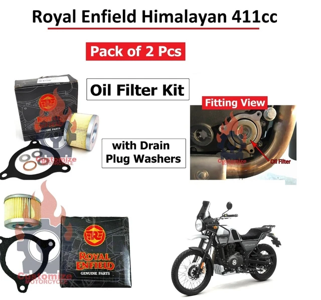 ROYAL ENFIELD &HIMALAYAN 411cc Oil Filter Pack of 2 & Drain Plug