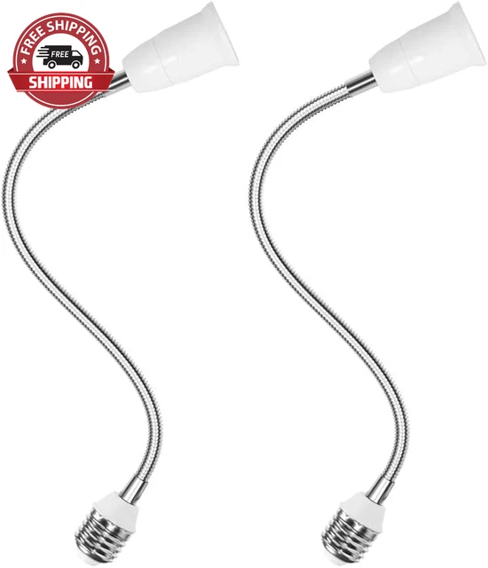 E27 to E27 Light Lamp Bulb Flexible Gooseneck Extension Adaptor Converter (23In
