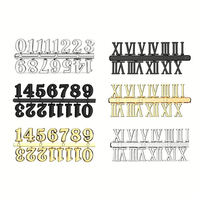 Kit 3 Set Numeri Romani Dorati Per Orologi Da Parete – 3 Cm, Placcati, Per Riparazione E Decorazione Fai Da Te