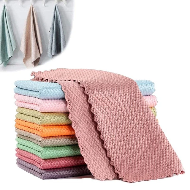 Fish Scale Cleaning Cloth, Nano Streak Free Miracle Cleaning Cloths, Micro Fiber