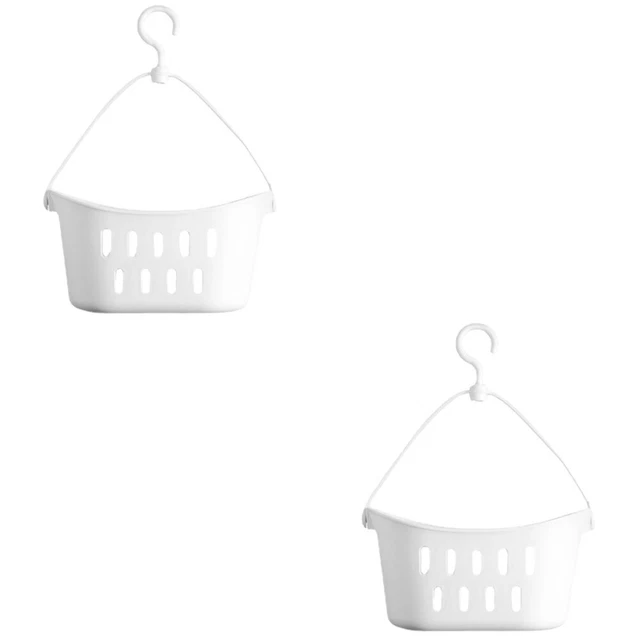 2 piezas cesta de almacenamiento de plástico para ducha colgante para baño cocina universidad