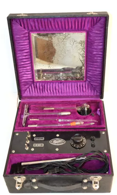 Haider München Vintage Hochfrequenz Apparat /  Heilapparat mit Glaselektroden