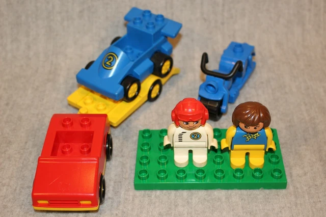 LEGO DUPLO RACING Driver Race Car Moto d'epoca Set da gioco auto d ...