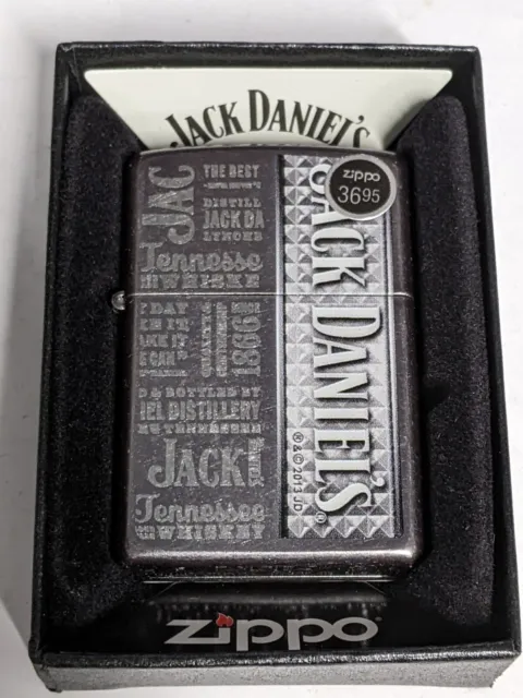 Zippo 2013 Jack Daniels Whiskey Gray Matte Lighter Sealed In Box R818