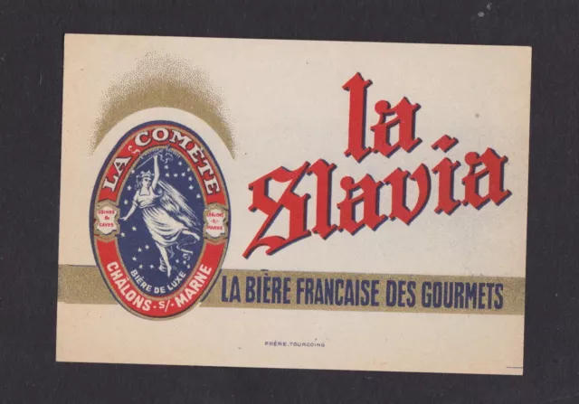 Ancienne étiquette alcool France BN131679 Bière La Slavia La Comète Femme 2