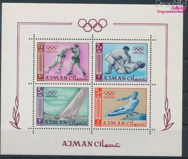 Ajman Bloque 2a (completa edición) nuevo con goma original 1965 olím (10128228