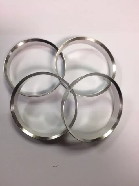 4 X Aluminium Metal Spigot Rings 66.1 - 56.1 Hub Centric Spacer Rings