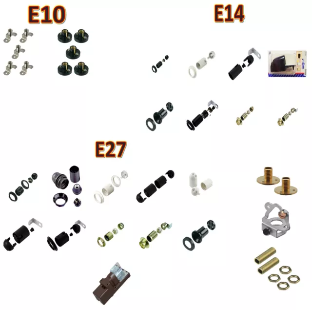 Lampenfassungen Zubehör Scheibennippel Fassung Sockel E10 E14 E27 Gewinde:M10x1