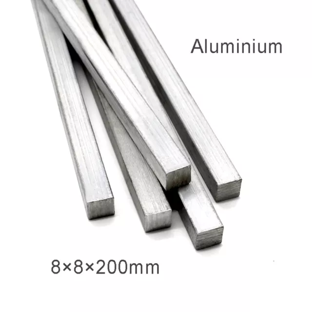 Aluminium Square Bar Flat Bar Strip Metric 8*8*200mm Aluminum Alloy Metal Rod