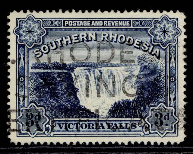 SOUTHERN RHODESIA GV SG35b, 3d deep blue, FINE USED.