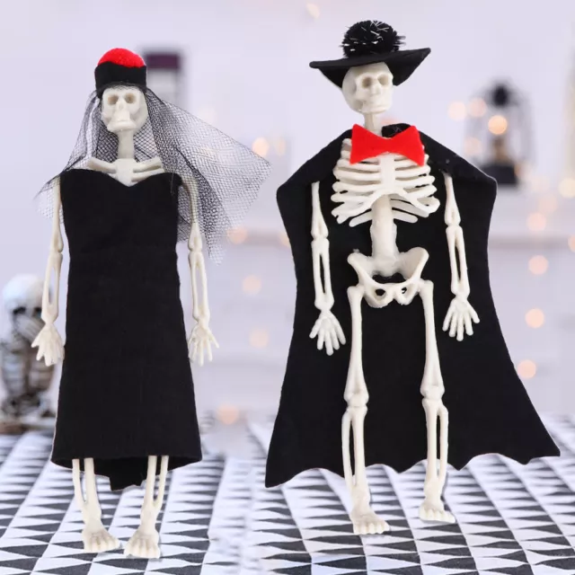 Statuetta scheletro di Halloween sposo decorazione 2 pezzi