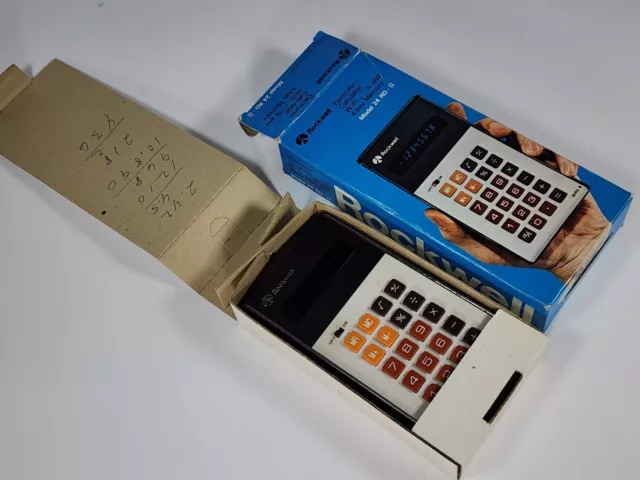 Vintage Rockwell 24 RD-II Electronic Calculator And Box- Parts Display Repair