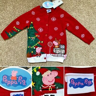 Tu PEPPA PIG Baby Girls Christmas Cardigan - Age 12-18 Months - Brand New!