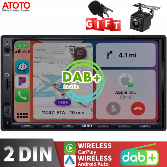 ATOTO F7XE 7 pollici Autoradio 2 DIN Integrato DAB+ CarPlay&Android Auto+Camera