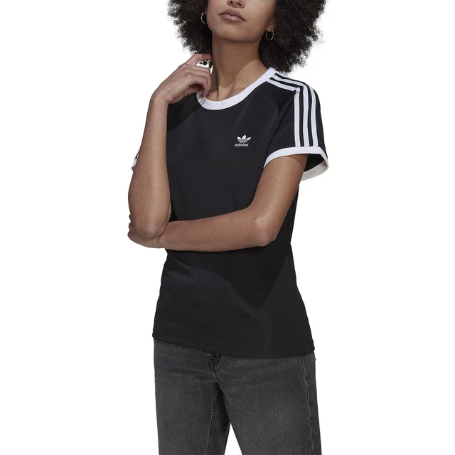 Adidas T-Shirt da Donna Adicolor Classics Slim 3-Stripes Nero Codice HM6411 - 9W