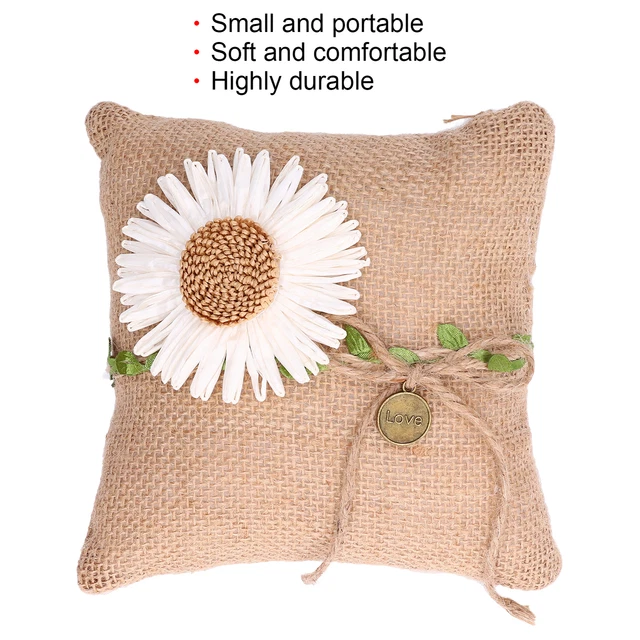 Wedding Pillow Sunflower Design Portable Size Pillow For Ceremony For