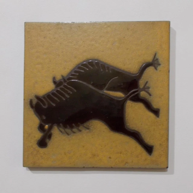 Southwestern Buffalo Tile Trivet Terra Cotta Bison Native Tribal Style 6 x 6