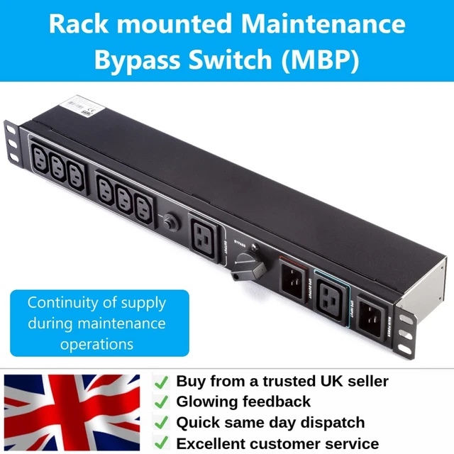 UPS MAINTENANCE BYPASS Switch, 16A MBS Rack Mounted MBS 13kVA FREE UPS