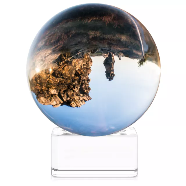 Boule en verre pour photo - Boule cristal déco transparente et support - Ø 60 mm