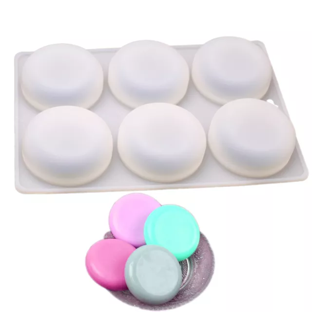 Basic Plain Round Corner Soap Lotion Bar Mold Making Silicone Supplies Dia. 3"