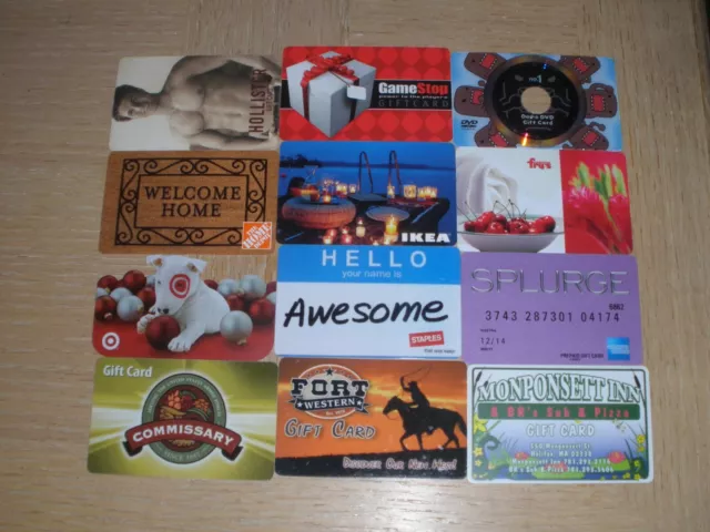 Miscellaneous #2    12 different new and used collectible gift cards