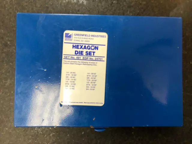 GreenField Industries Hexagon 20pc Die Set 491 - Like new