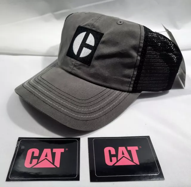 Caterpillar Block C Grey Hat  $Rare$ & Sticker Crane Oilfield Construction P145