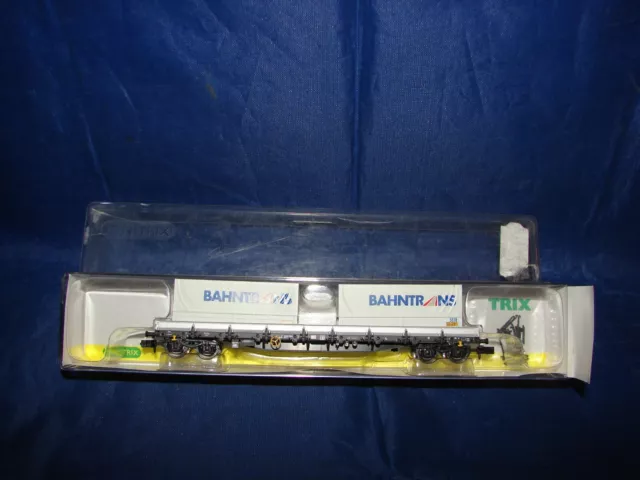 Minitrix N Wagon Plat Conteneurs Bahntrans Train Electrique Boite 15271-14