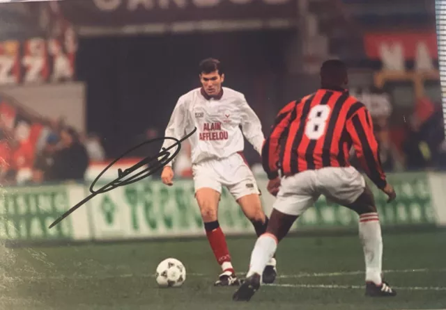 Autographe, photo dédicacée. ZIDANE Zinedine. Girondins De Bordeaux/Milan 1996.